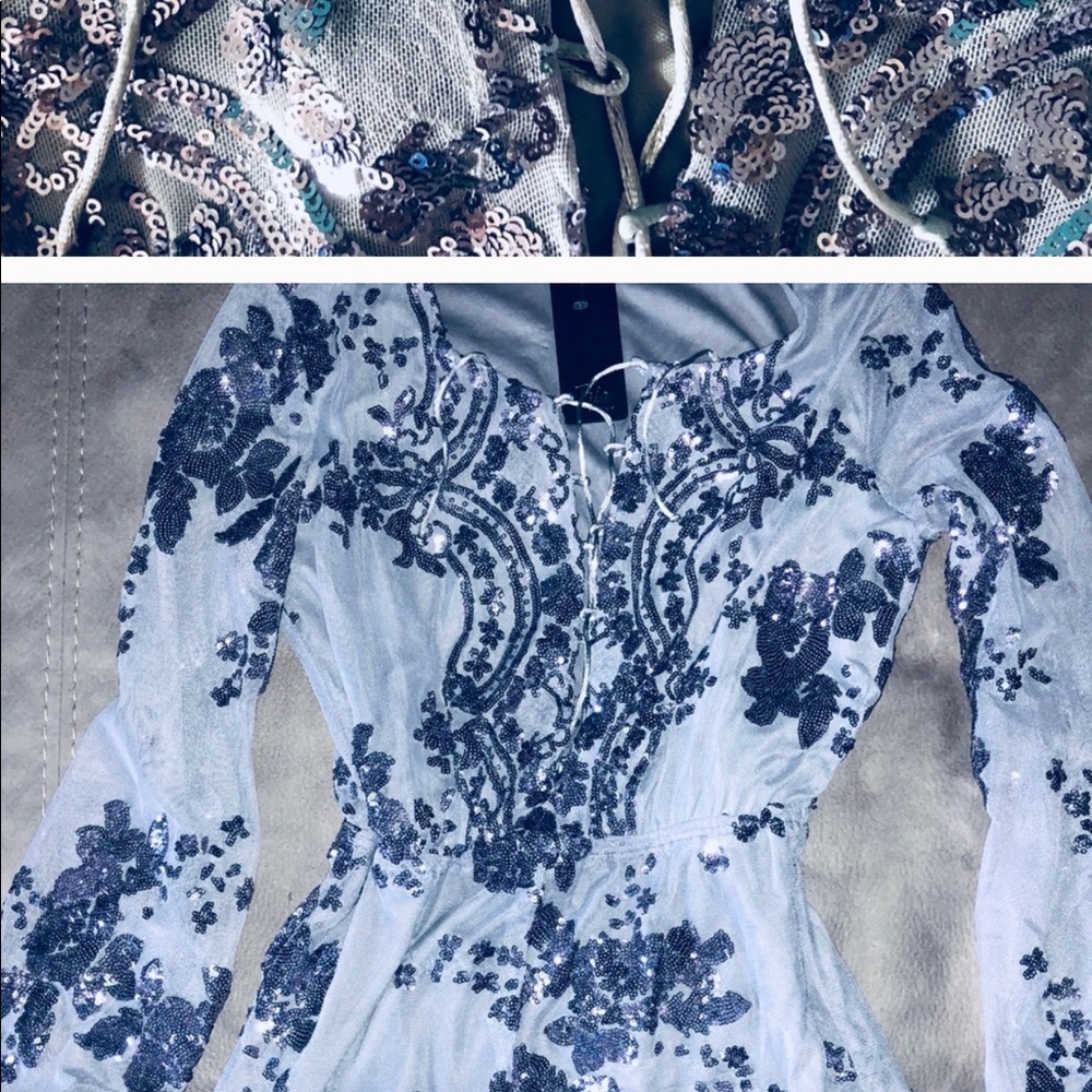 Purple sequin romper